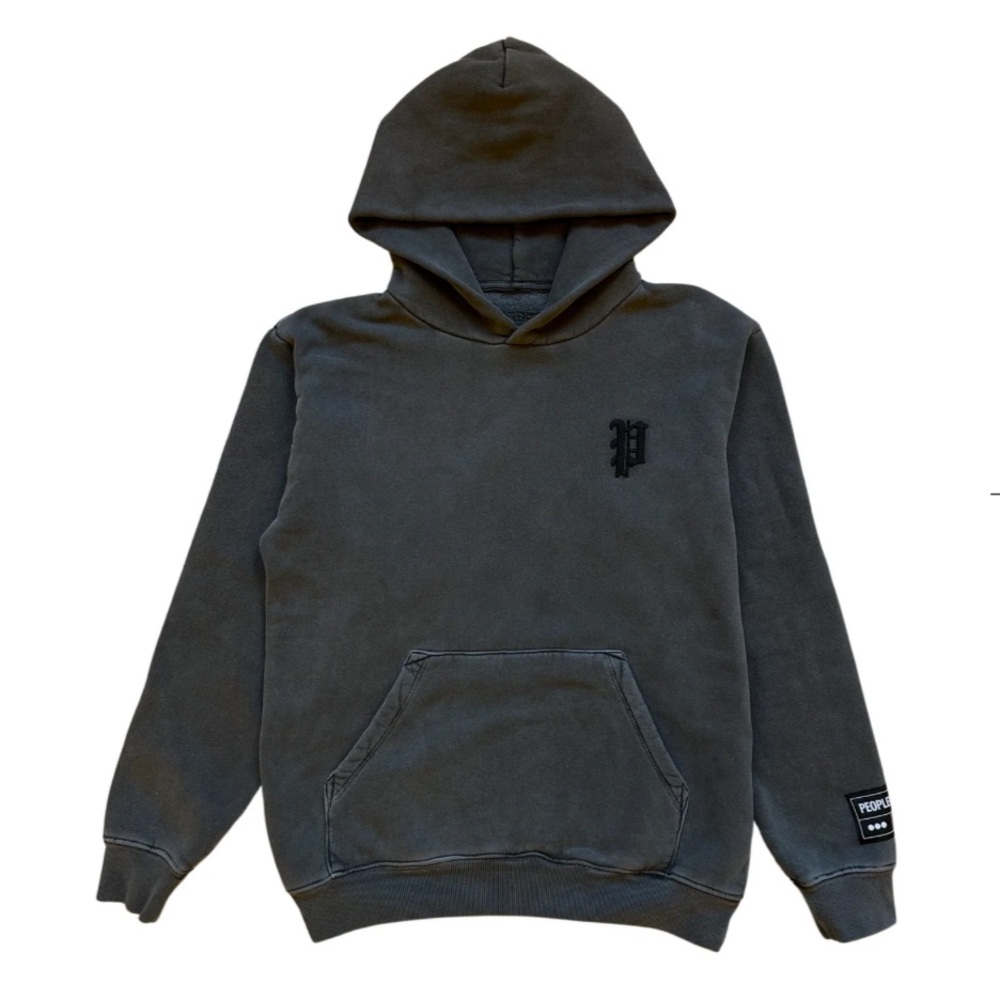PEOPLEHOOD Embroidered “P” Black Hoodie